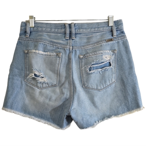 Kancan Jovana Ultra High Rise Shorts 27 Rigid Denim Button Fly Distressed - Picture 5 of 8